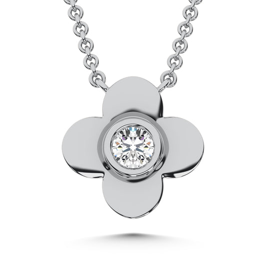 10K White Gold Lab Grown Diamond 1/20 Ct.Tw. Fashion Necklace