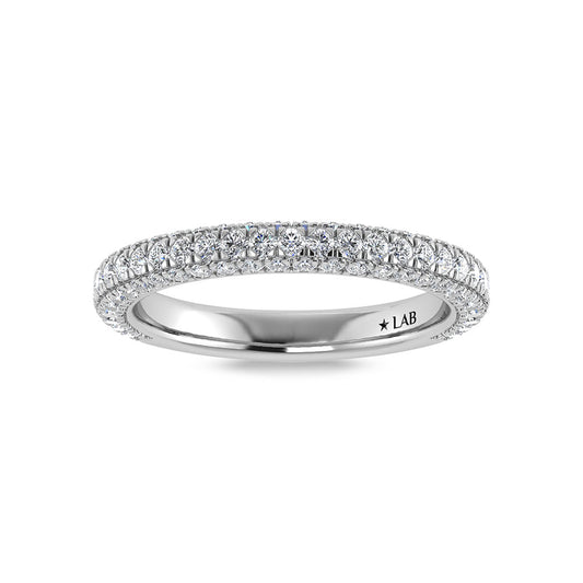 14K White Gold Lab Grown Diamond 7/8 Ct.Tw. IGI Certified Round Shape Wedding Band