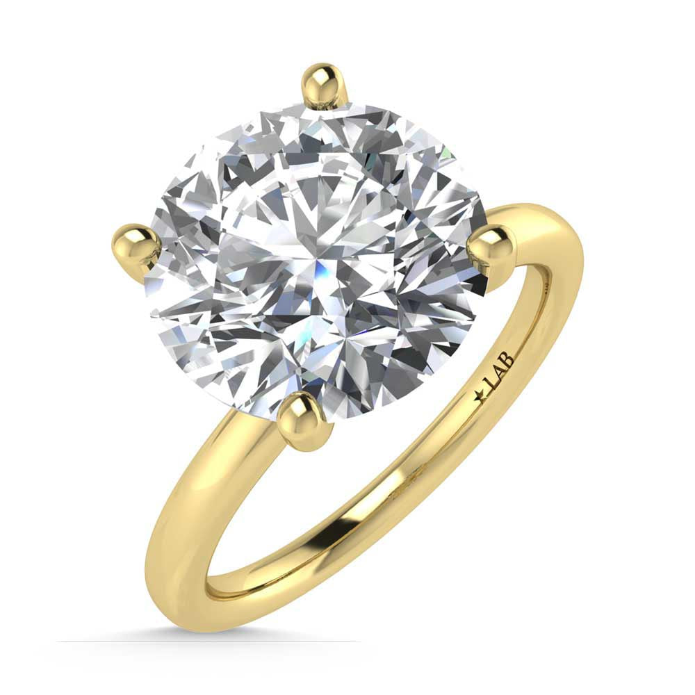 14K Yellow Gold Lab Grown Diamond 3 1//20 Ct.Tw. Round Shape Halo Engagement Ring (Center 3CT)