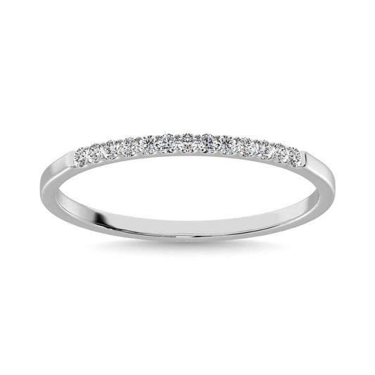 14K White Gold Lab Grown Diamond 1/6 Ct.Tw. Ladies Machine Band