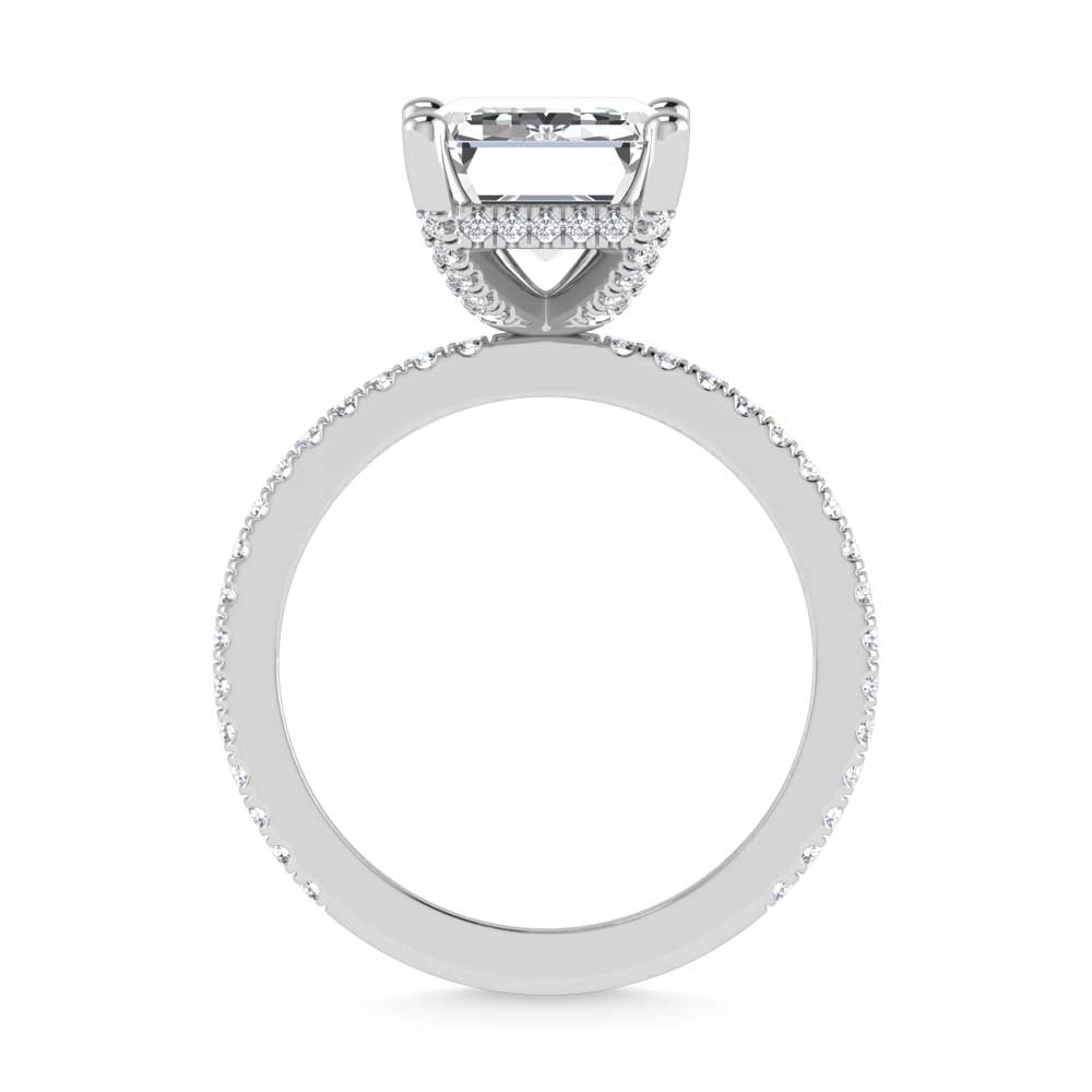 14K White Gold Labgrown Diamond 3 3/8 Ct.Tw. Emerald Shape Engagement Ring