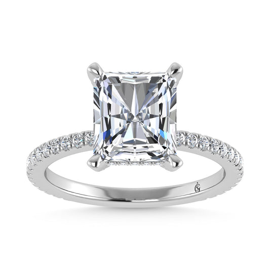 14K White Gold Labgrown Diamond 4 3/8 Ct.Tw. Radiant Shape Engagement Ring