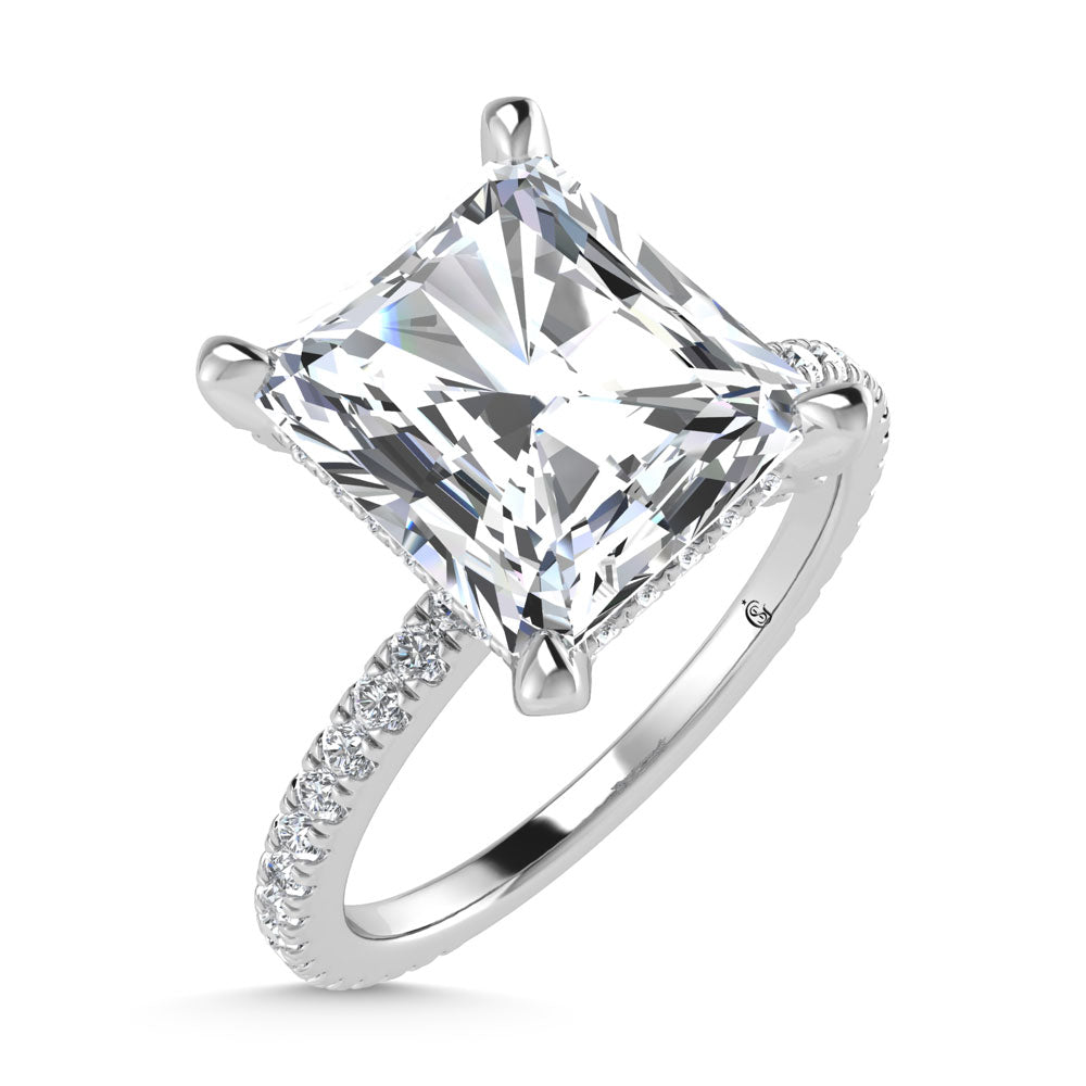 14K White Gold Labgrown Diamond 4 3/8 Ct.Tw. Radiant Shape Engagement Ring