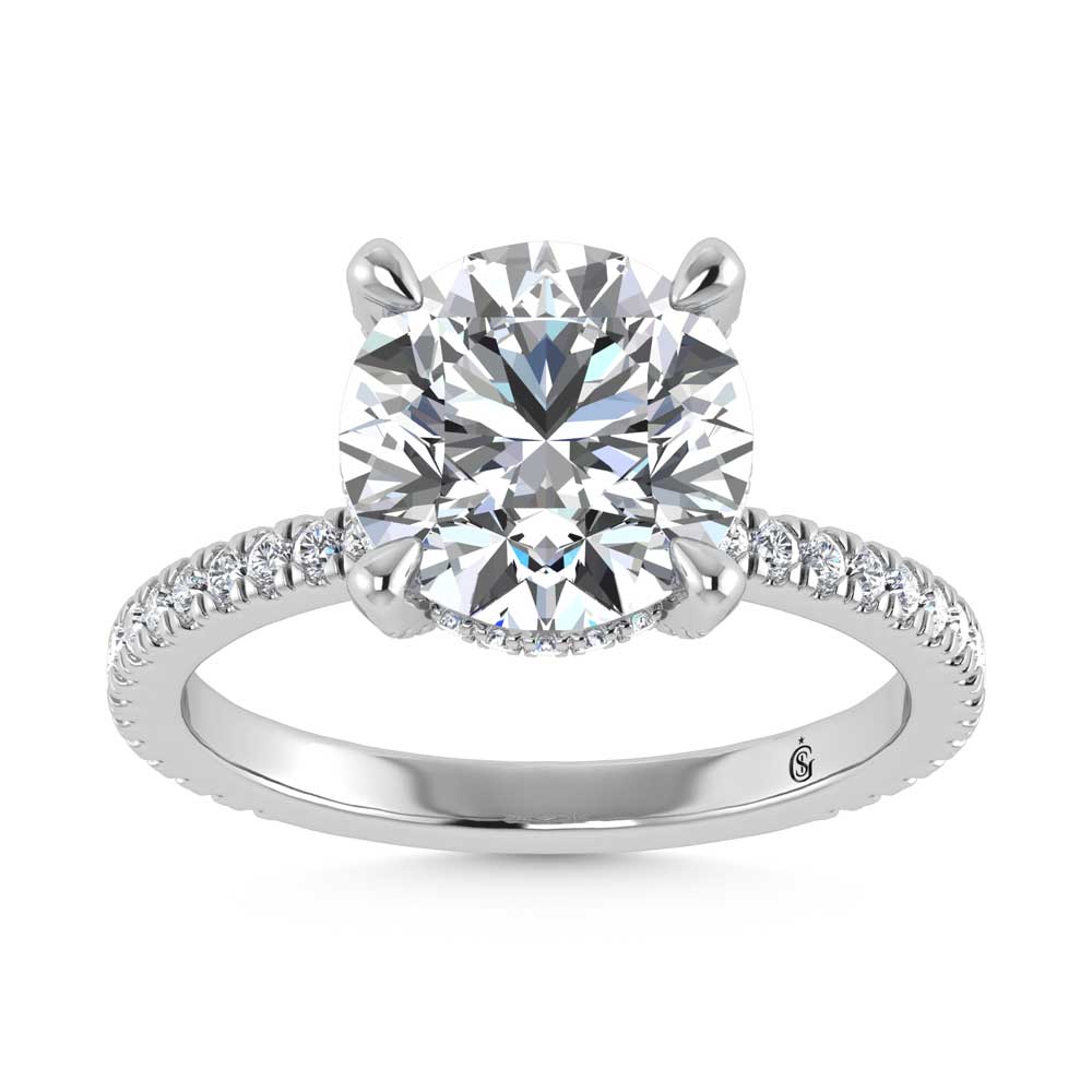 14K White Gold Labgrown Diamond 2 1/3 Ct.Tw. Round Shape Engagement Ring