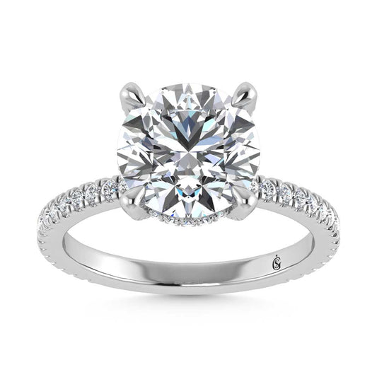 14K White Gold Labgrown Diamond 4 3/8 Ct.Tw. Round Shape Engagement Ring