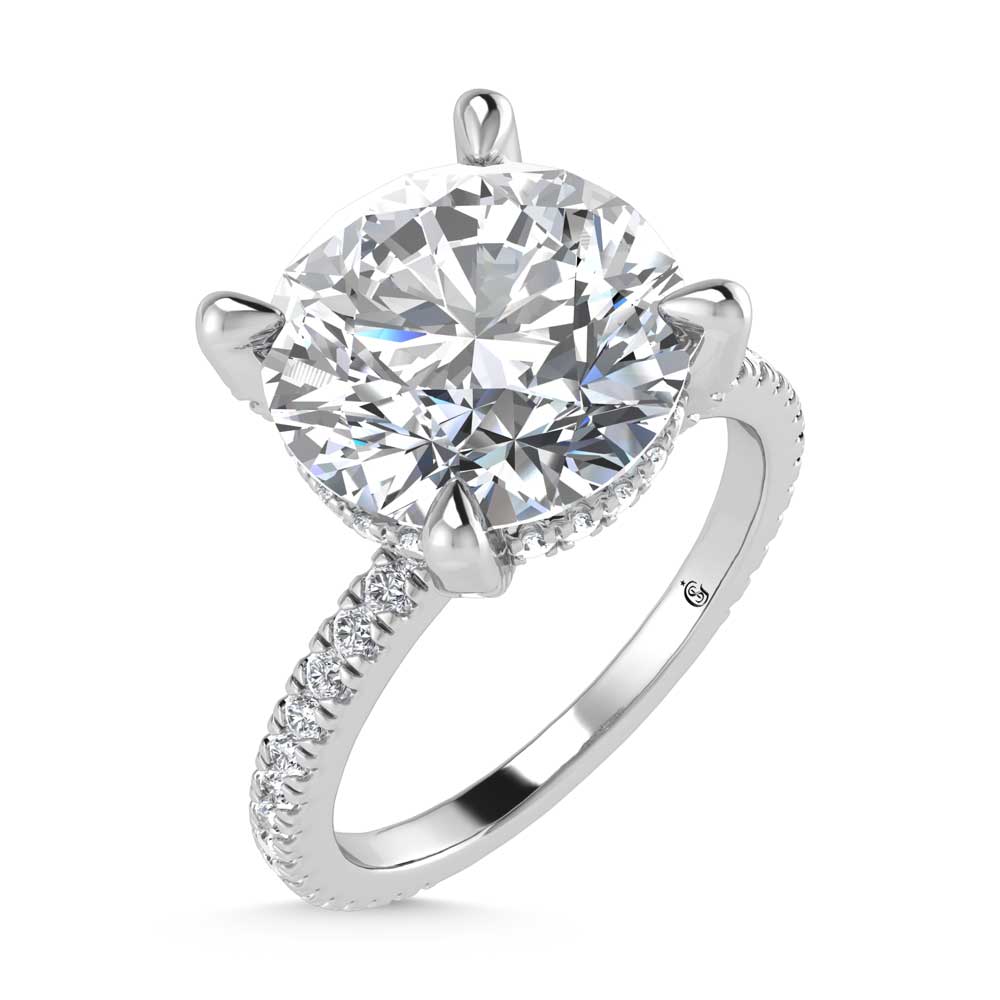 14K White Gold Labgrown Diamond 2 1/3 Ct.Tw. Round Shape Engagement Ring
