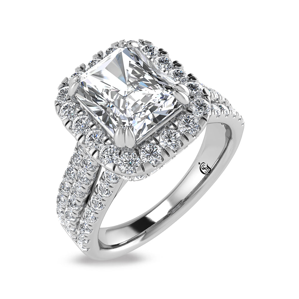 14K White Gold Labgrown Diamond 3 Ct.Tw. Radiant Shape Engagement Ring