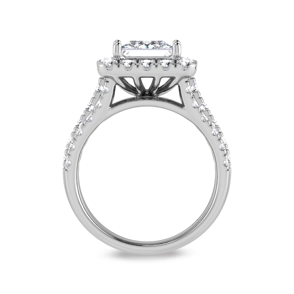 14K White Gold Labgrown Diamond 6 1/4 Ct.Tw. Princess Shape Engagement Ring (Center 4ctw)