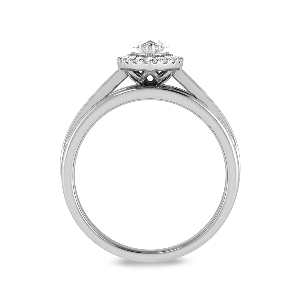 14K White Gold Labgrown Diamond 1 3/4 Ct.Tw. Marquise Shape Engagement Ring (Center 1ctw)