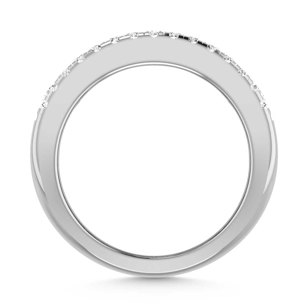 14K White Gold Lab Grown Diamond 3 Ct.Tw. Mens Band