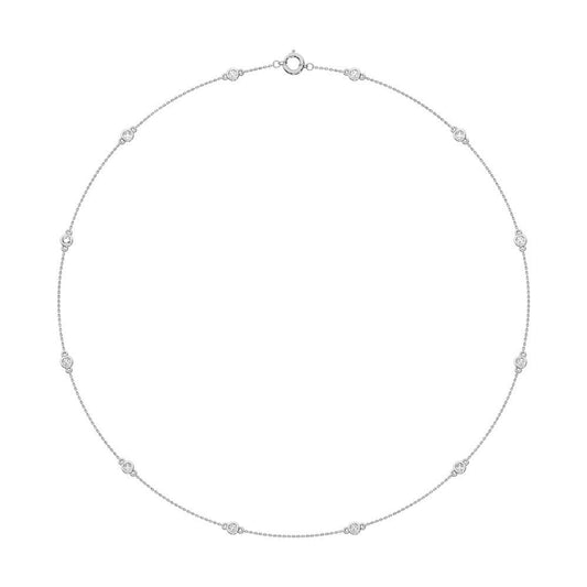 14K White Gold Lab Grown Diamond 1 Ct.Tw. Fashion Necklace