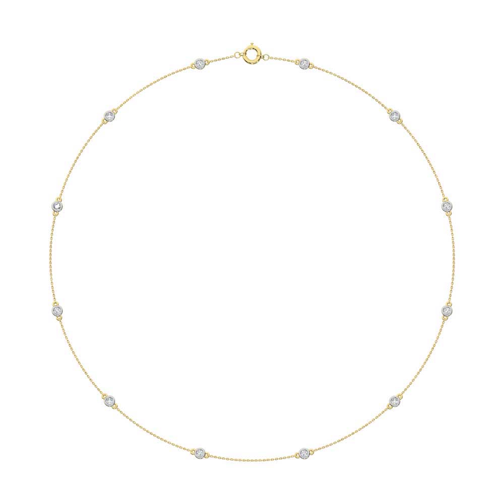 14K Yellow Gold Lab Grown Diamond 2 Ct.Tw. Fashion Necklace