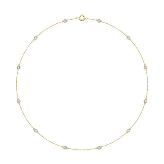 14K Yellow Gold Lab Grown Diamond 2 Ct.Tw. Fashion Necklace