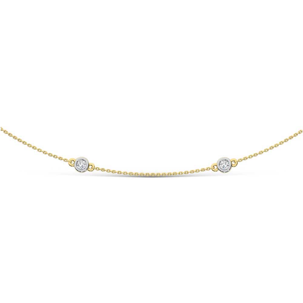 14K Yellow Gold Lab Grown Diamond 2 Ct.Tw. Fashion Necklace