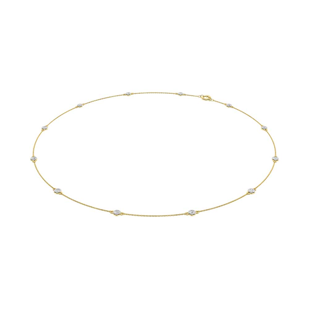 14K Yellow Gold Lab Grown Diamond 2 Ct.Tw. Fashion Necklace