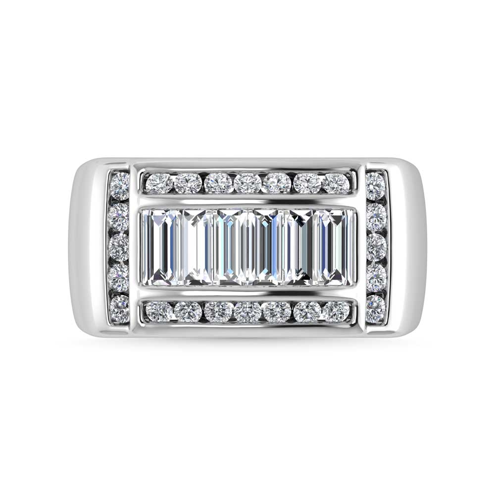 14K White Gold Lab Grown Diamond 2 1/6 Ct.Tw. Mens Ring