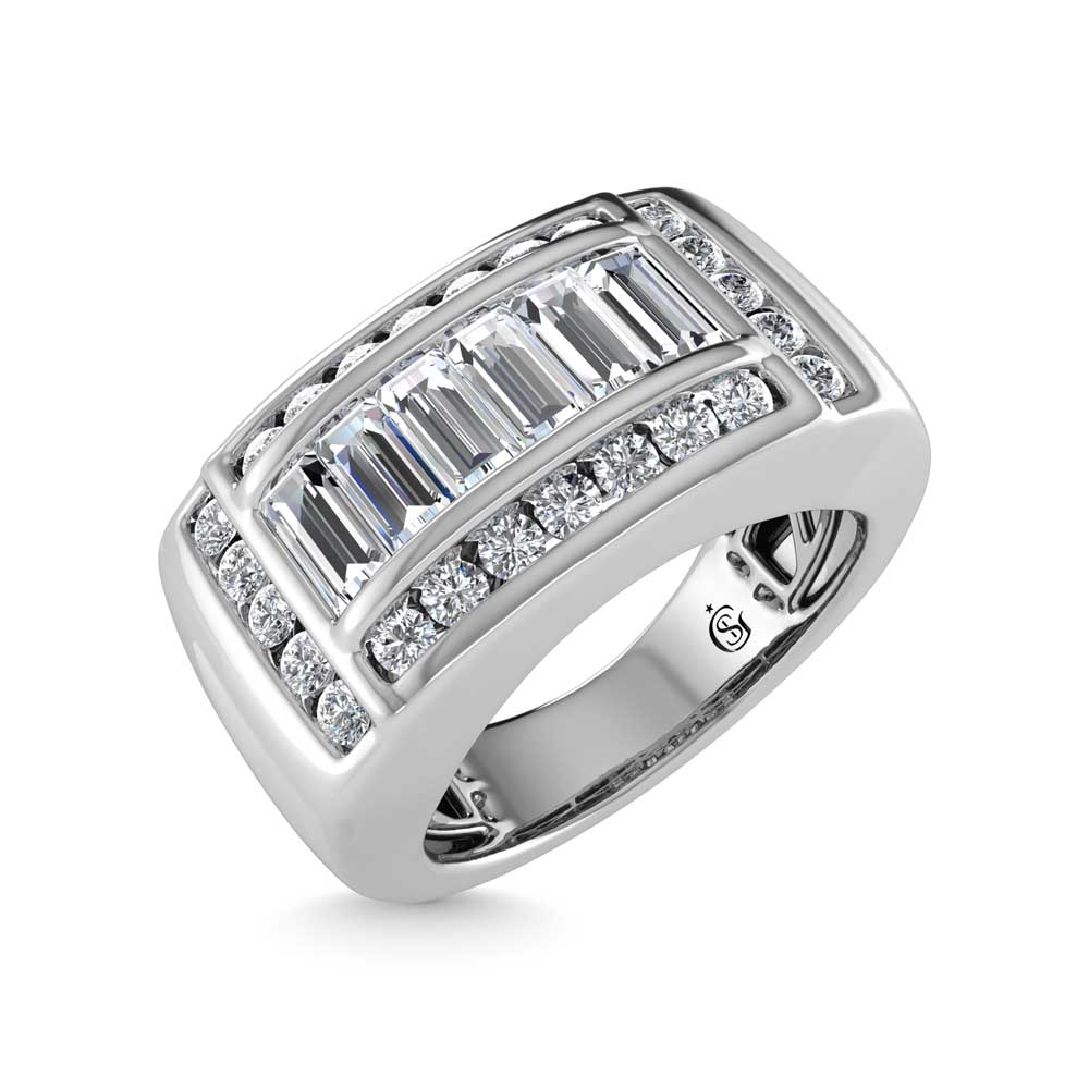 14K White Gold Lab Grown Diamond 2 1/6 Ct.Tw. Mens Ring