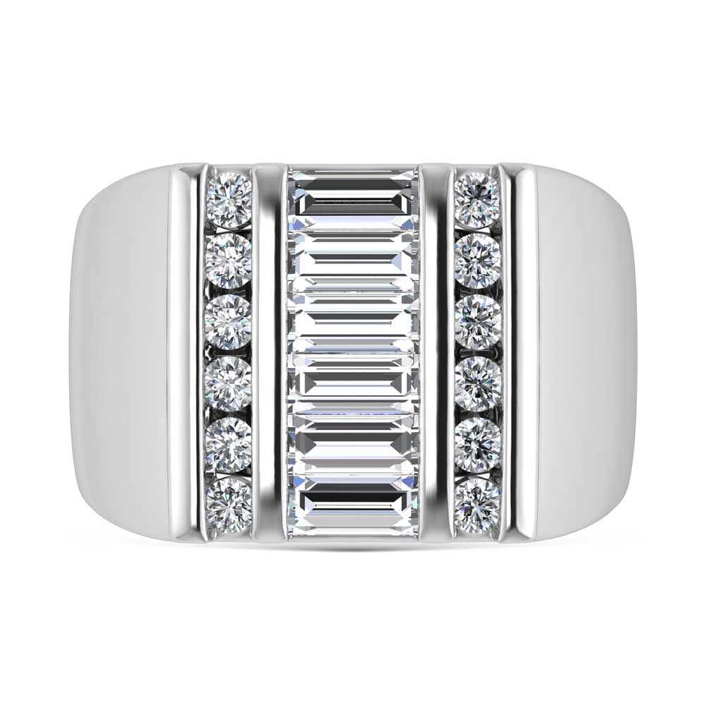 14K White Gold Lab Grown Diamond 2 Ct.Tw. Mens Ring