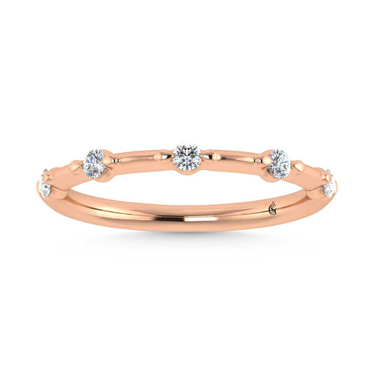 14K Rose Gold Lab Grown Diamond 1/6 Ct.Tw. Wedding Band