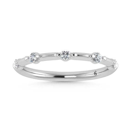 14K White Gold Lab Grown Diamond 1/6 Ct.Tw. Wedding Band