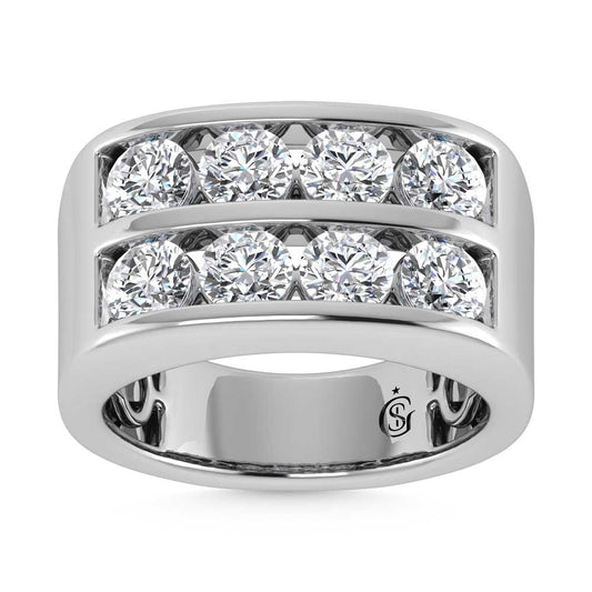 14K White Gold Lab Grown Diamond 4 Ct.Tw. Mens Ring