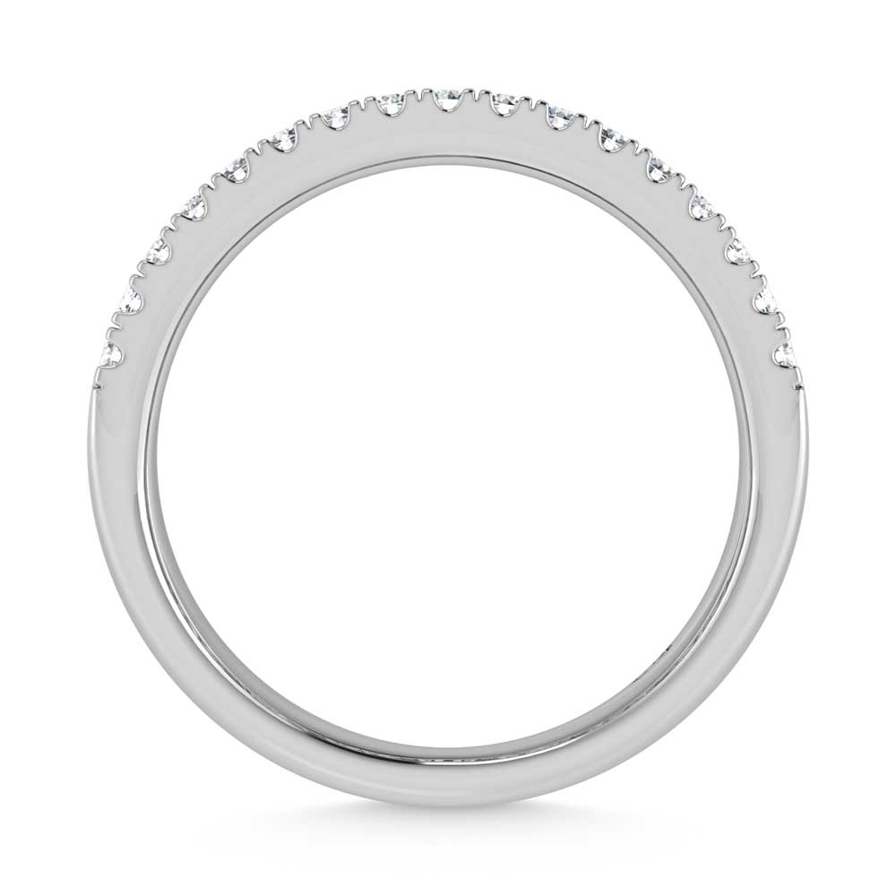 14K White Gold Round & Baguette Lab Grown Diamond 3 Ct.Tw. Wedding Band