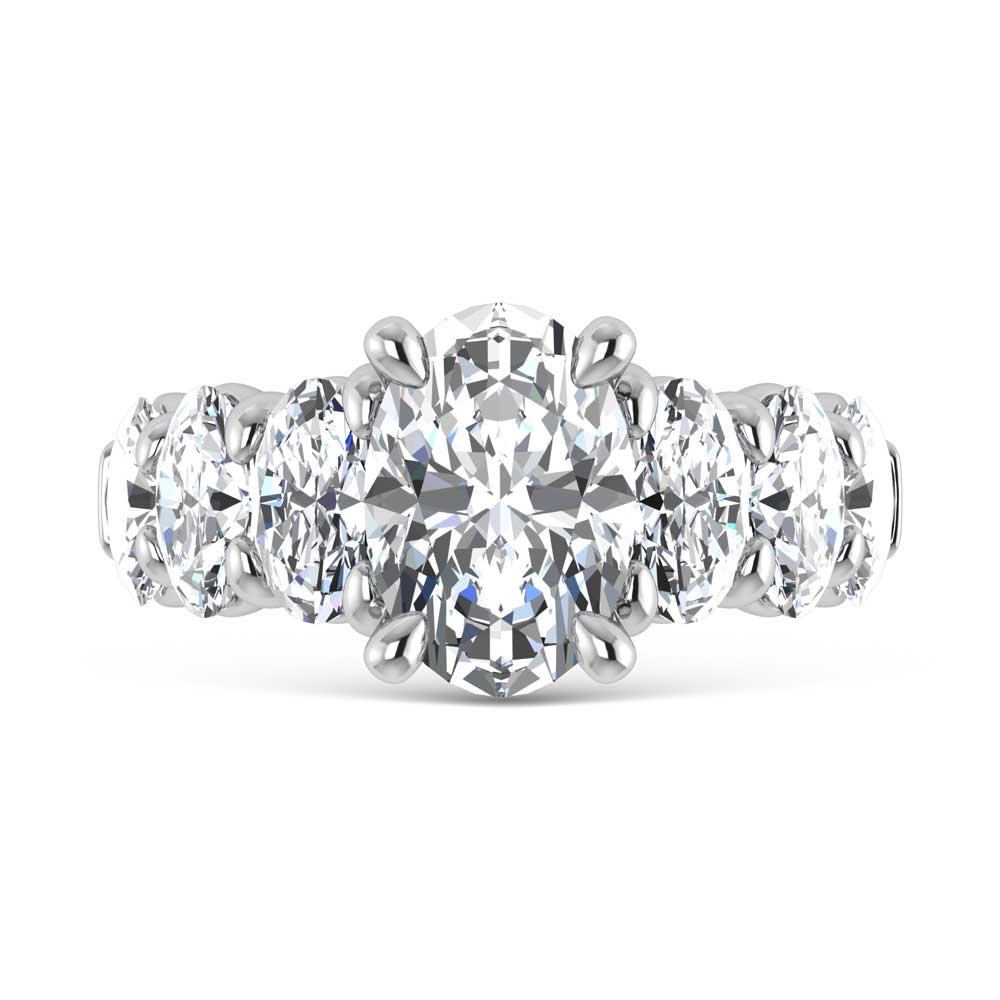 14K White Gold Lab Grown Diamond 6 Ct.Tw. Round Shank Engagement Ring (Center Round)