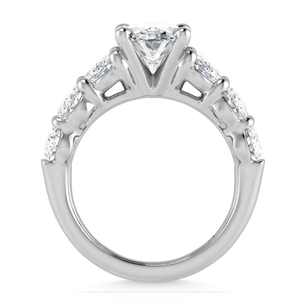 14K White Gold Lab Grown Diamond 6 Ct.Tw. Round Shank Engagement Ring (Center Round)