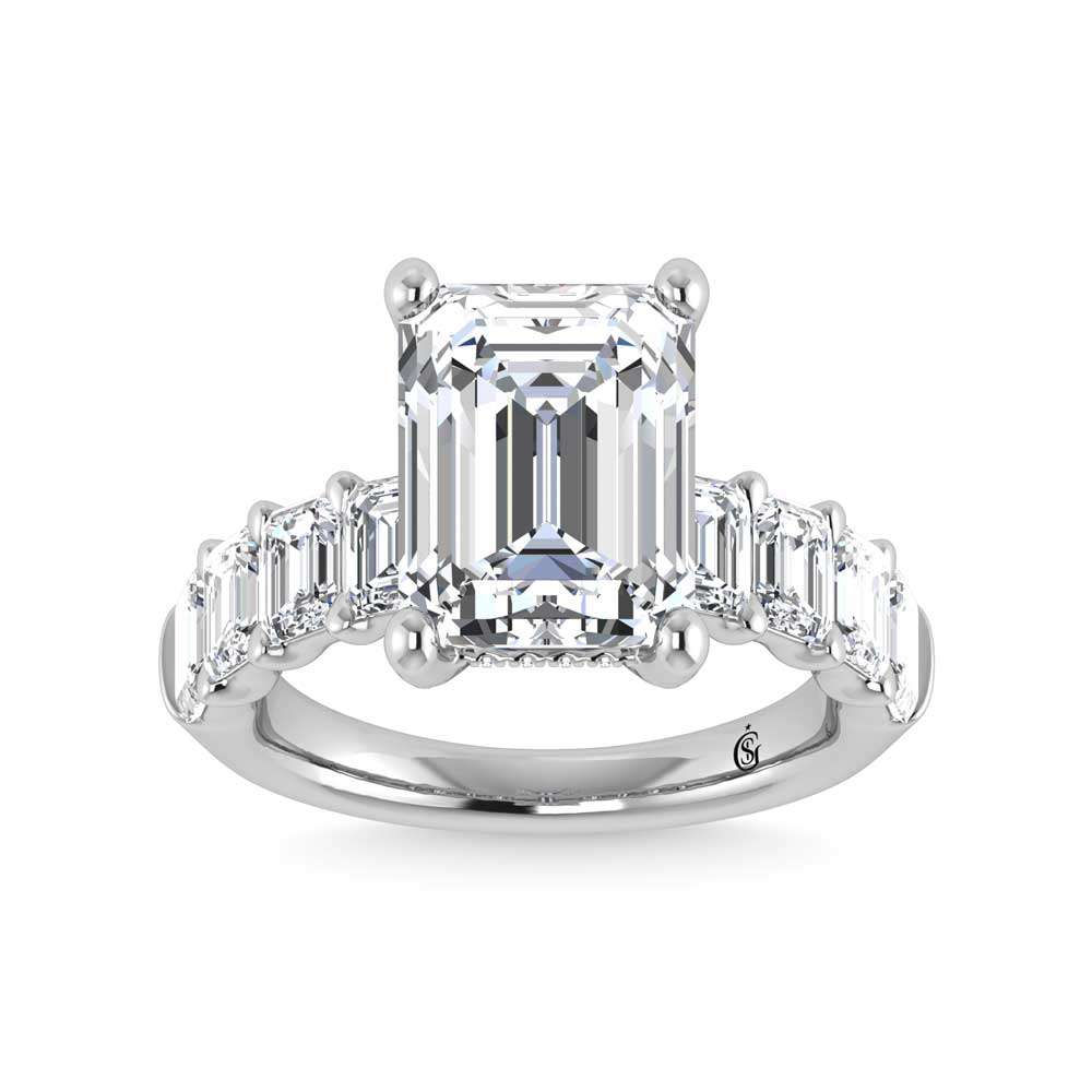 14K White Gold Lab Grown Diamond 6 3/4 Ct.Tw. Engagement Ring