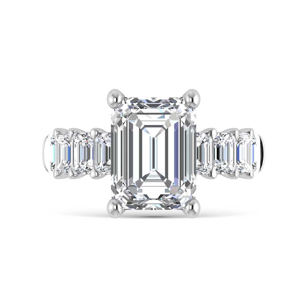 14K White Gold Lab Grown Diamond 6 3/4 Ct.Tw. Engagement Ring