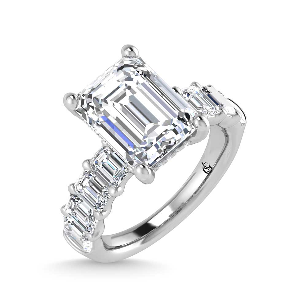 14K White Gold Lab Grown Diamond 6 3/4 Ct.Tw. Engagement Ring