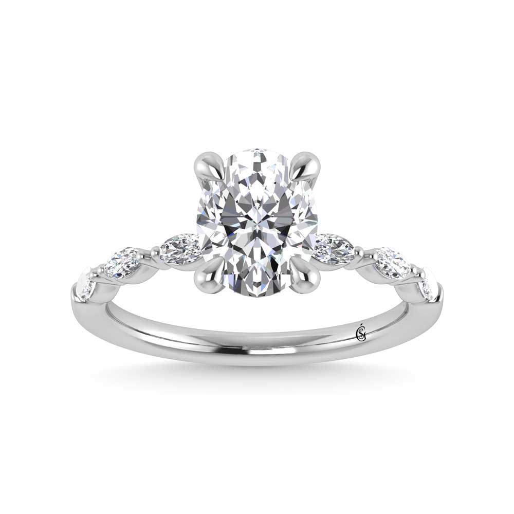 14K White Gold Lab Grown Diamond 2 1/4 Ct.Tw. Engagement Ring