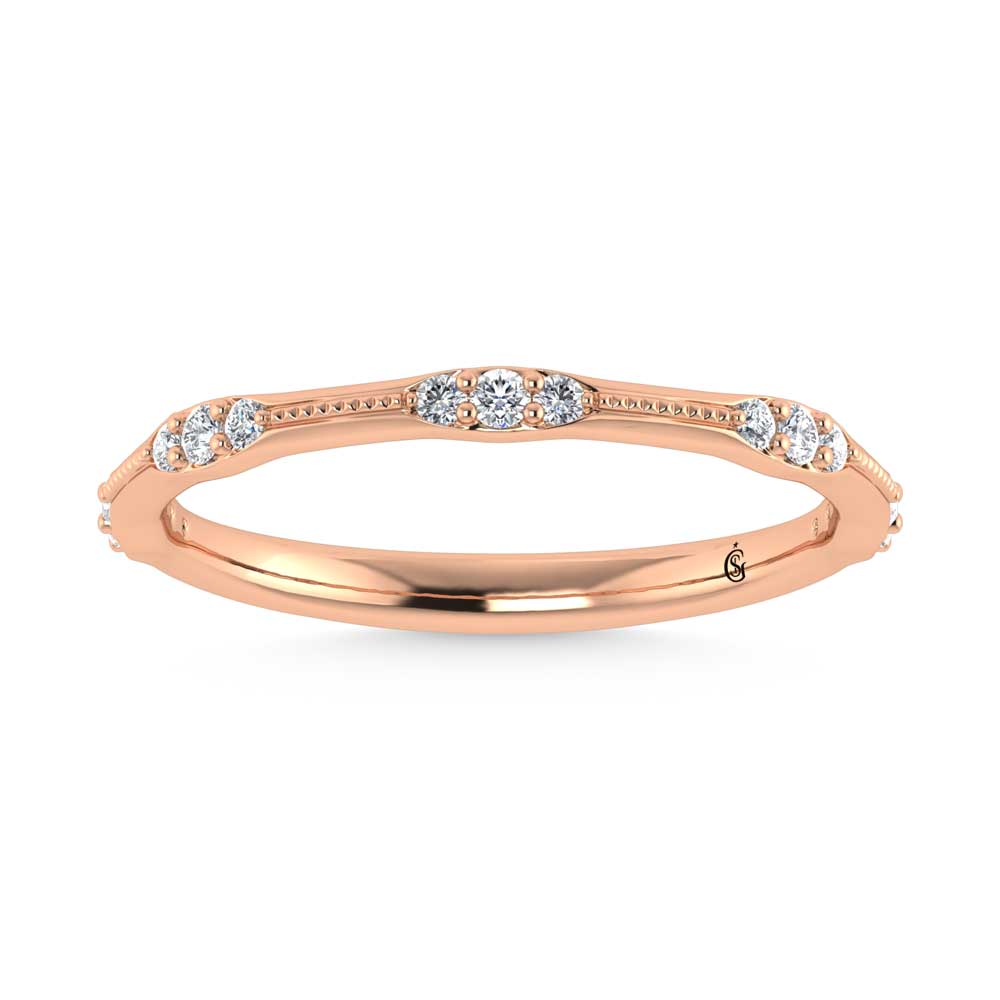 14K Rose Gold Lab Grown Diamond 1/6 Ct.Tw. Band