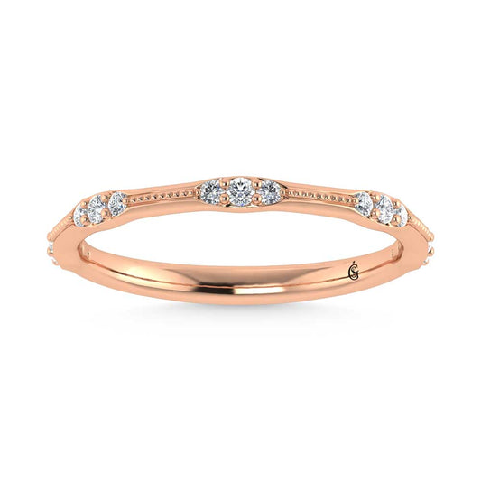 14K Rose Gold Lab Grown Diamond 1/6 Ct.Tw. Band