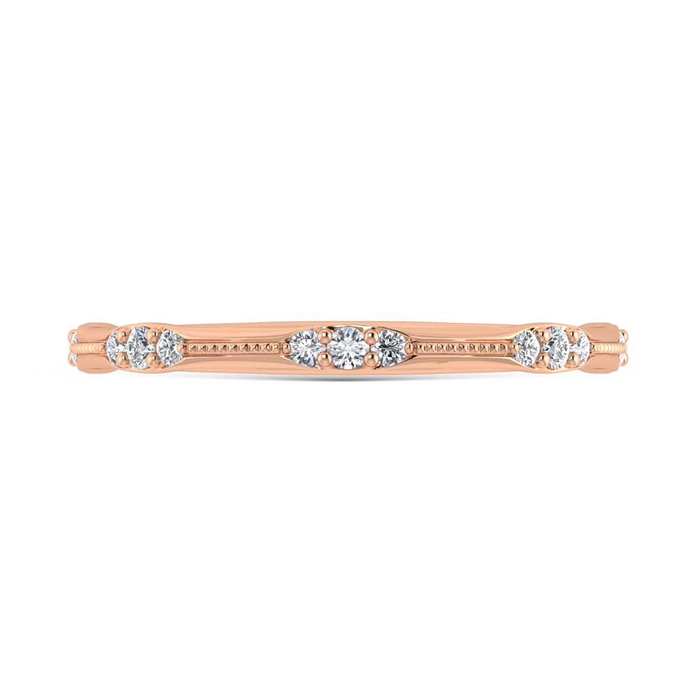 14K Rose Gold Lab Grown Diamond 1/6 Ct.Tw. Band