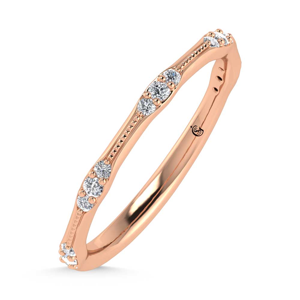 14K Rose Gold Lab Grown Diamond 1/6 Ct.Tw. Band