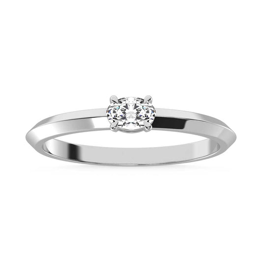 14K White Gold Lab Grown Diamond 1/5 Ct.Tw. Oval Shape Promise Ring