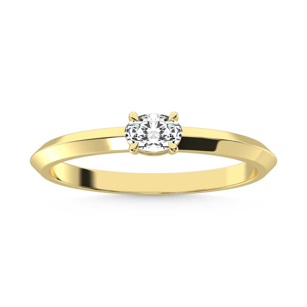 14K Yellow Gold Lab Grown Diamond 1/5 Ct.Tw. Oval Shape Promise Ring