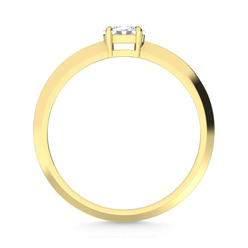 14K Yellow Gold Lab Grown Diamond 1/5 Ct.Tw. Oval Shape Promise Ring