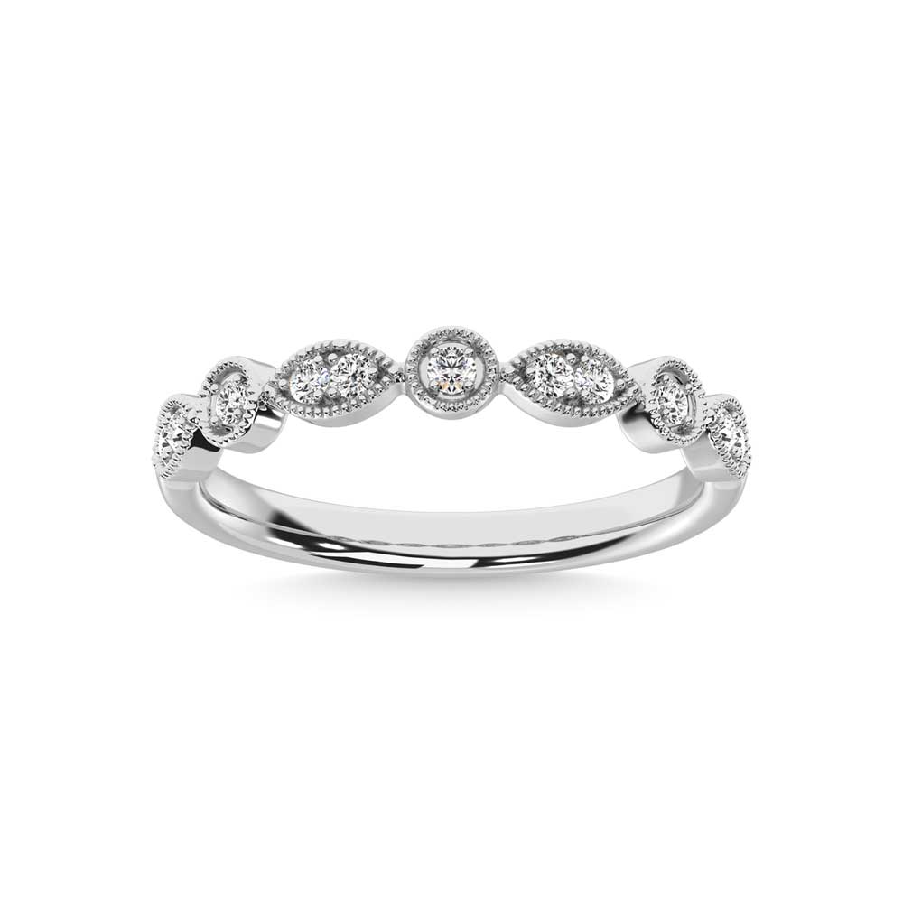 14K White Gold Lab Grown Diamond 1/8 Ct.Tw. Stackable Band