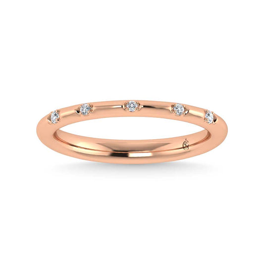 14K Rose Gold Lab Grown Diamond 1/20 Ct.Tw. Stack Band