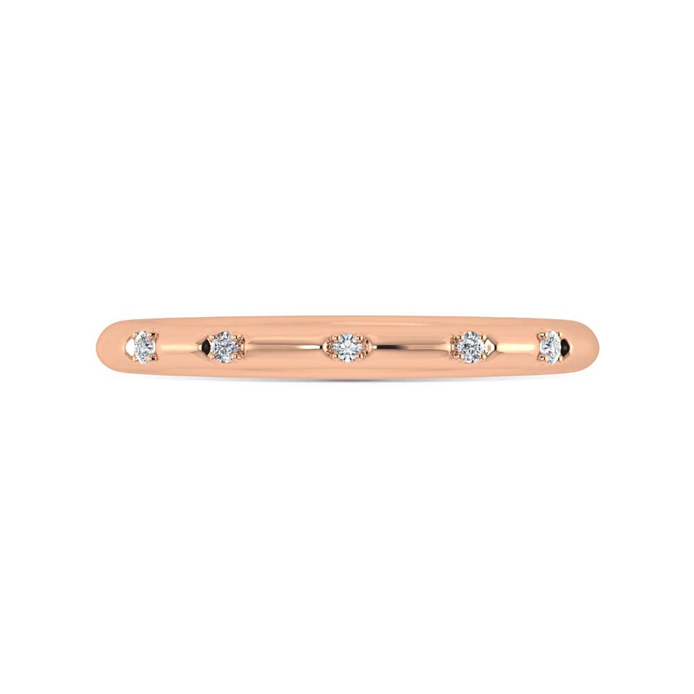 14K Rose Gold Lab Grown Diamond 1/20 Ct.Tw. Stack Band