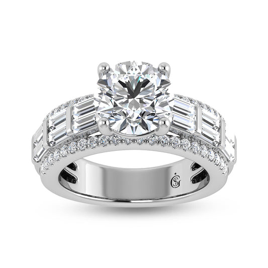14K White Gold Lab Grown Diamond 4 Ct.Tw. Engagement Ring