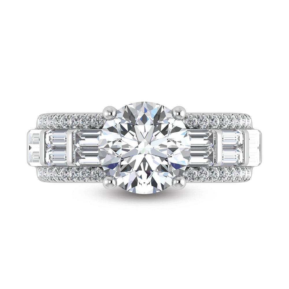 14K White Gold Lab Grown Diamond 4 Ct.Tw. Engagement Ring