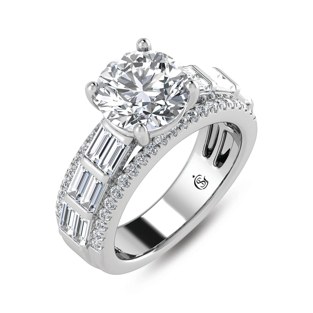 14K White Gold Lab Grown Diamond 4 Ct.Tw. Engagement Ring
