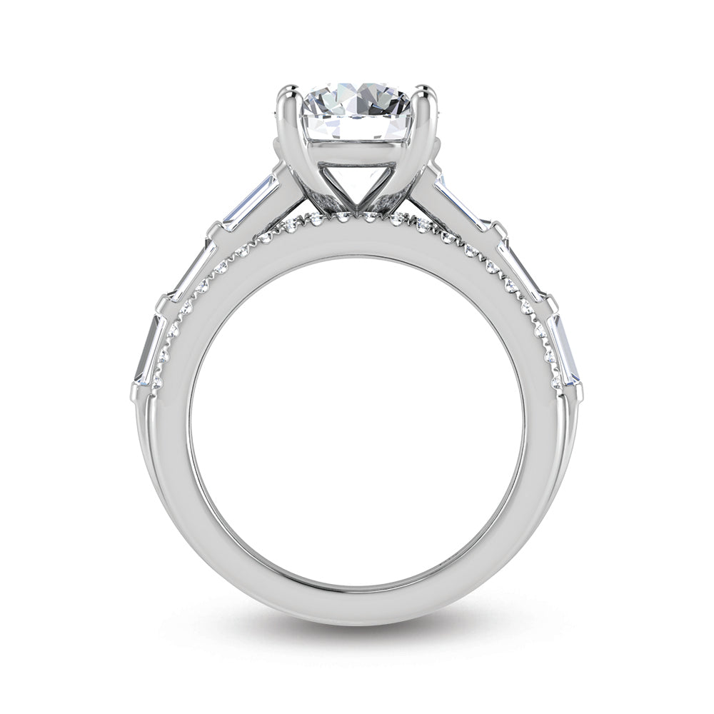 14K White Gold Lab Grown Diamond 4 Ct.Tw. Engagement Ring