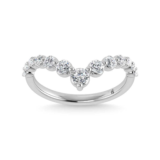 14K White Gold Lab Grown Diamond 1/2 Ct.Tw. Chevron Band