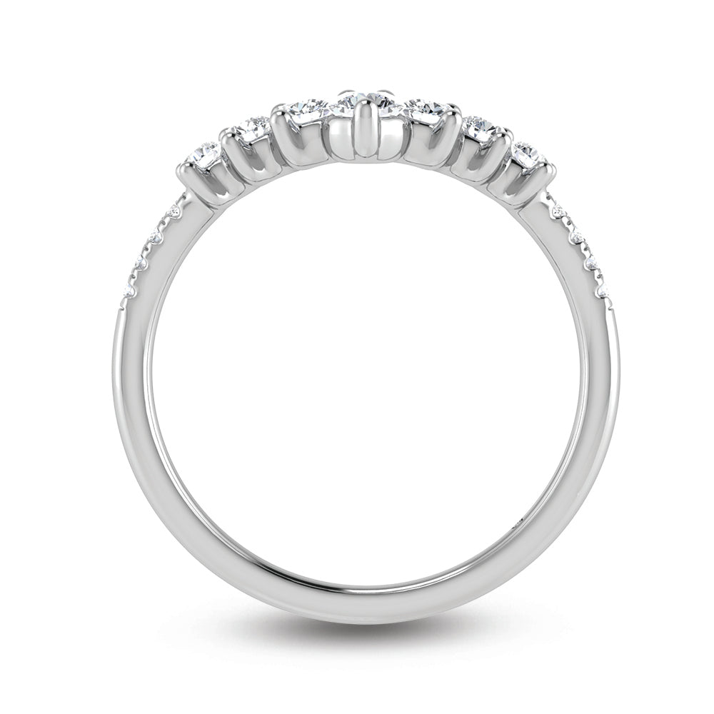 14K White Gold Lab Grown Diamond 3/8 Ct.Tw. Chevron Band