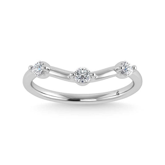 14K White Gold Lab Grown Diamond 1/5 Ct.Tw. Chevron Band