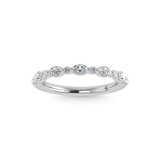 14K White Gold Lab Grown Diamond 3/8 Ct.Tw. Stackable Band